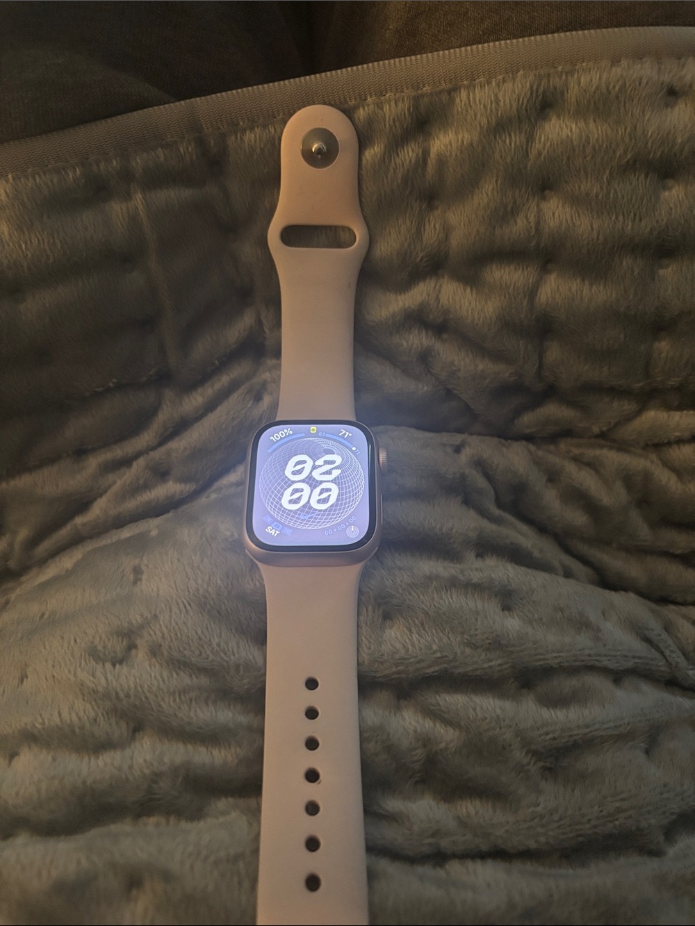 Apple Series 9 Pink Smartwatch with Light Pink Band